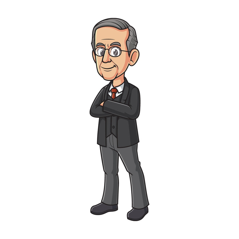 Cartoon woodrow wilson. PNG - JPG and vector EPS file formats (infinitely scalable). Image isolated on transparent background.