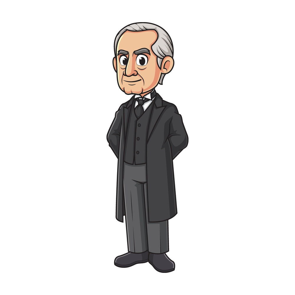 Cartoon william mckinley. PNG - JPG and vector EPS file formats (infinitely scalable). Image isolated on transparent background.