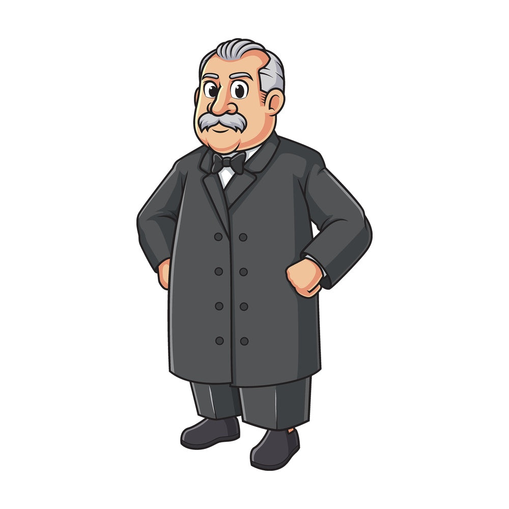 Cartoon grover cleveland. PNG - JPG and vector EPS file formats (infinitely scalable). Image isolated on transparent background.