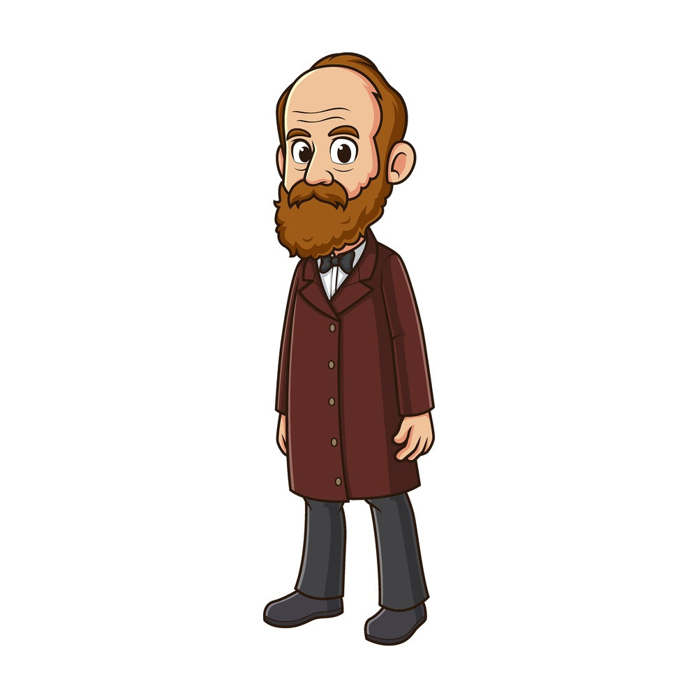 Cartoon james a garfield. PNG - JPG and vector EPS file formats (infinitely scalable). Image isolated on transparent background.