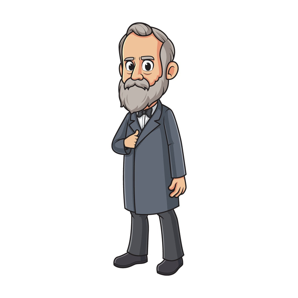 Cartoon rutherford b hayes. PNG - JPG and vector EPS file formats (infinitely scalable). Image isolated on transparent background.