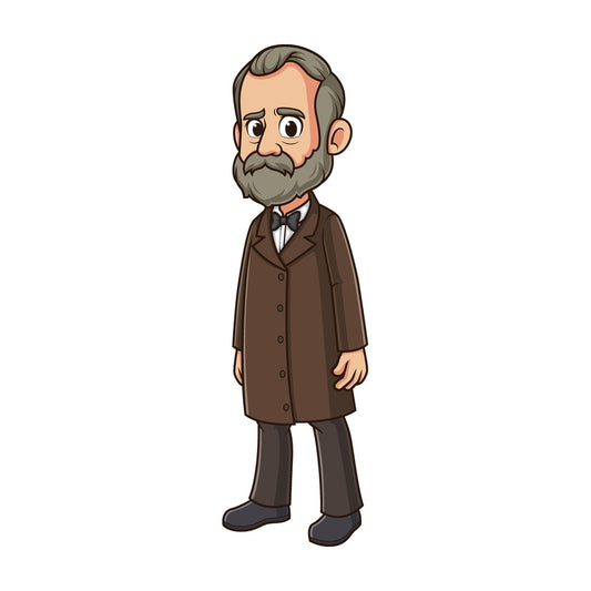 Cartoon ulysses s grant. PNG - JPG and vector EPS file formats (infinitely scalable). Image isolated on transparent background.