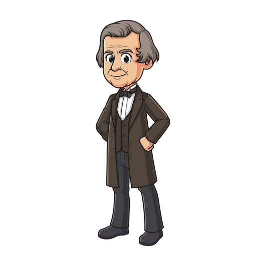 Cartoon andrew johnson. PNG - JPG and vector EPS file formats (infinitely scalable). Image isolated on transparent background.