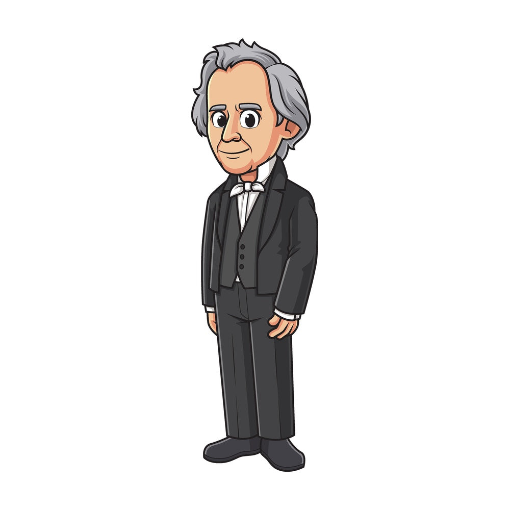 Cartoon james buchanan. PNG - JPG and vector EPS file formats (infinitely scalable). Image isolated on transparent background.
