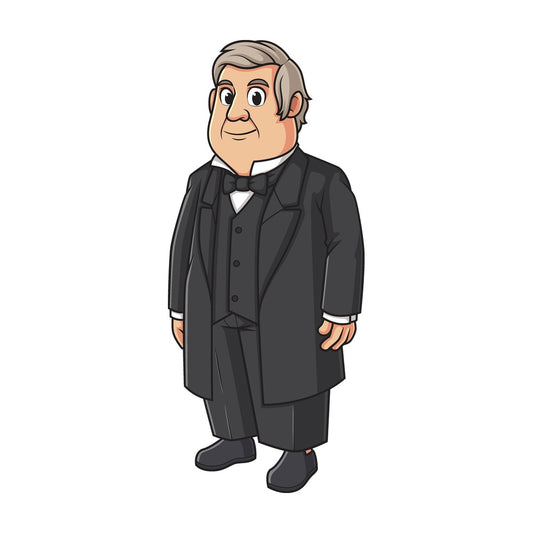 Cartoon millard fillmore. PNG - JPG and vector EPS file formats (infinitely scalable). Image isolated on transparent background.