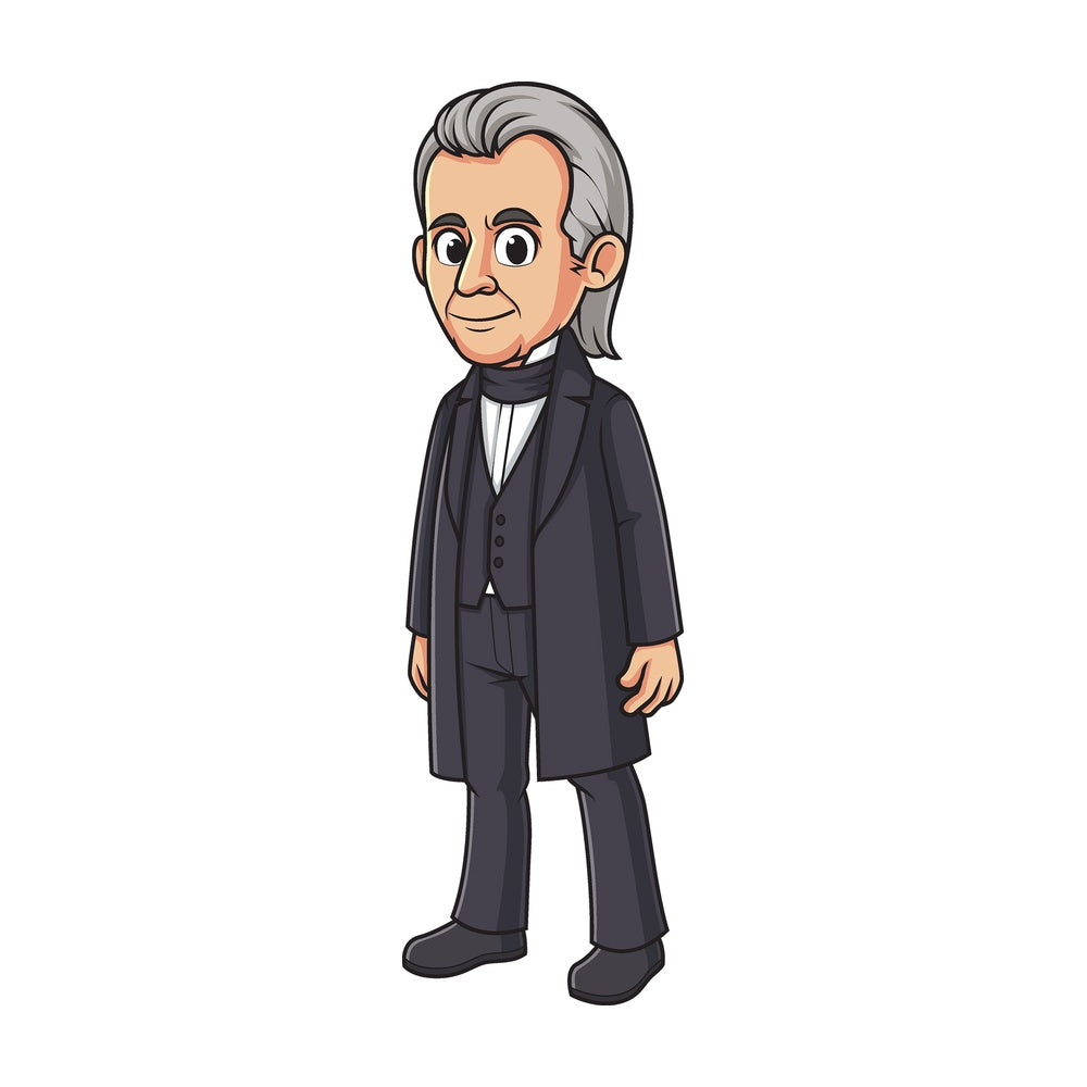 Cartoon james knox polk. PNG - JPG and vector EPS file formats (infinitely scalable). Image isolated on transparent background.