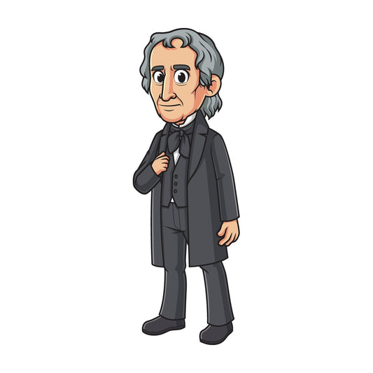 Cartoon john tyler. PNG - JPG and vector EPS file formats (infinitely scalable). Image isolated on transparent background.