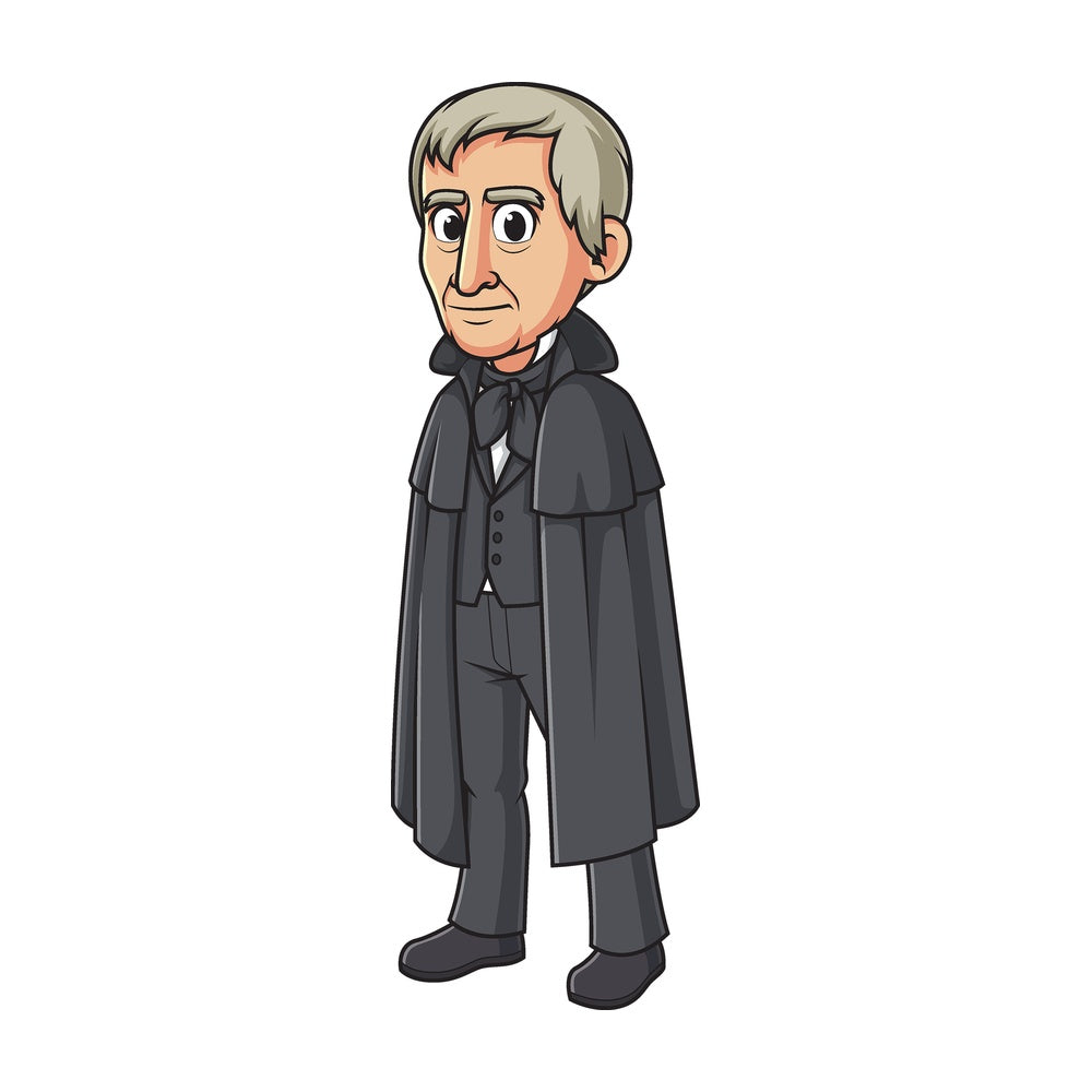 Cartoon william henry harrison. PNG - JPG and vector EPS file formats (infinitely scalable). Image isolated on transparent background.