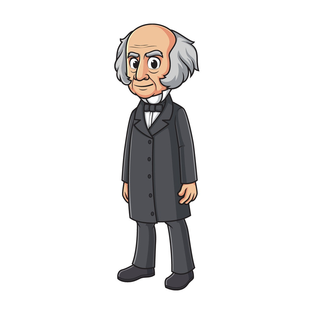 Cartoon martin van buren. PNG - JPG and vector EPS file formats (infinitely scalable). Image isolated on transparent background.