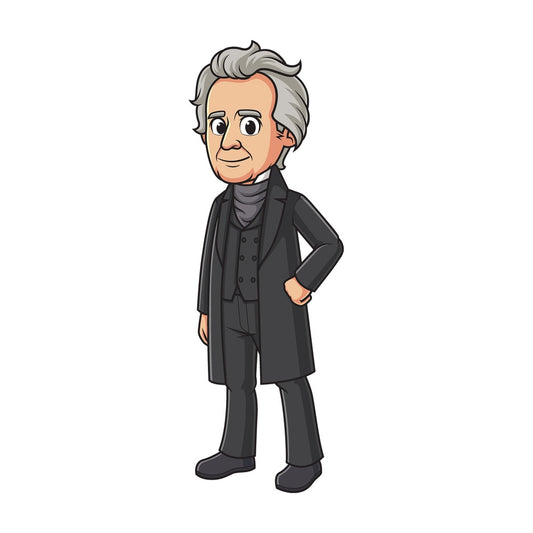 Cartoon andrew jackson. PNG - JPG and vector EPS file formats (infinitely scalable). Image isolated on transparent background.