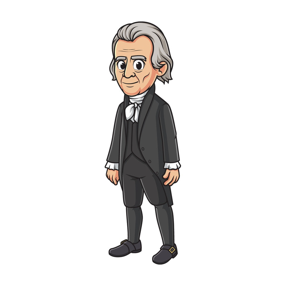 Cartoon james madison. PNG - JPG and vector EPS file formats (infinitely scalable). Image isolated on transparent background.