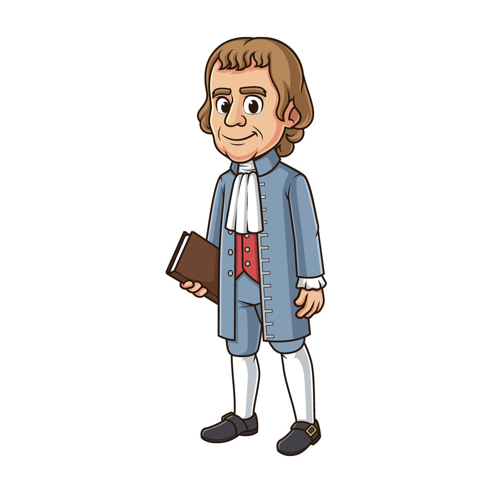 Cartoon thomas jefferson. PNG - JPG and vector EPS file formats (infinitely scalable). Image isolated on transparent background.