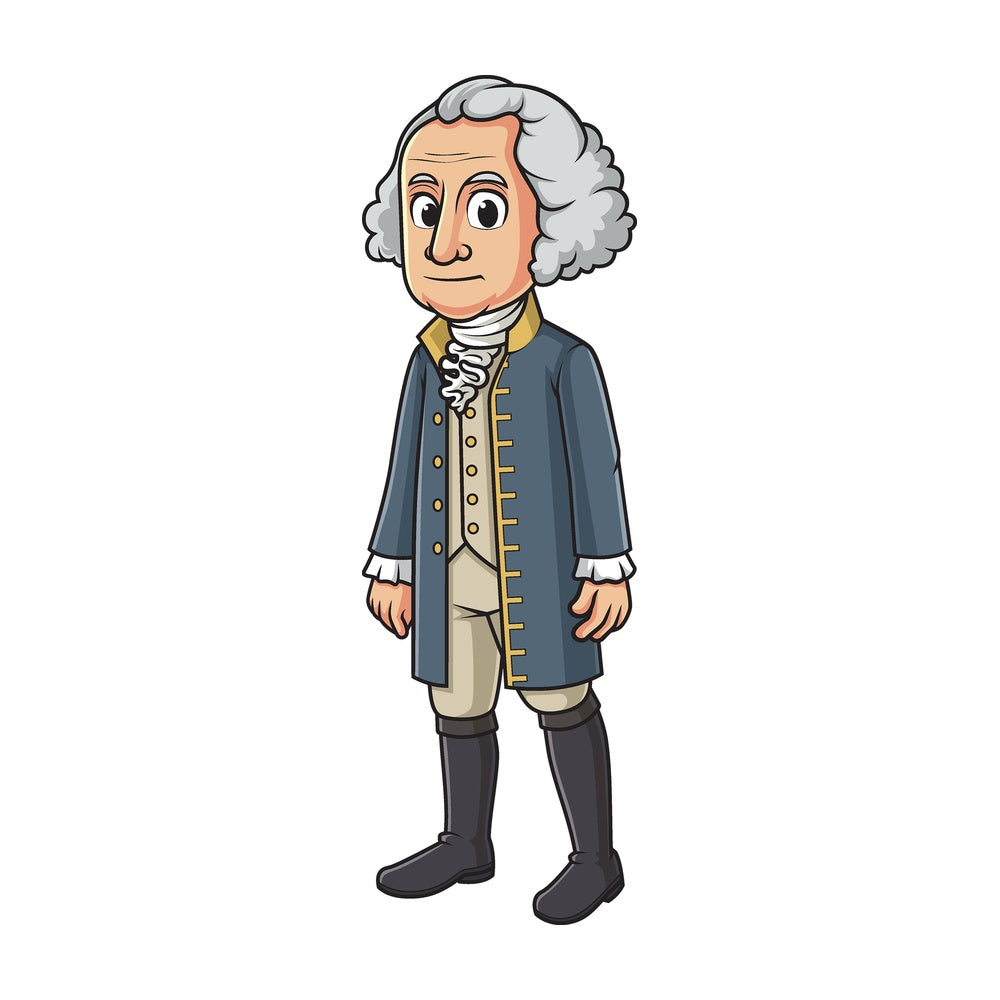 Cartoon george washington. PNG - JPG and vector EPS file formats (infinitely scalable). Image isolated on transparent background.