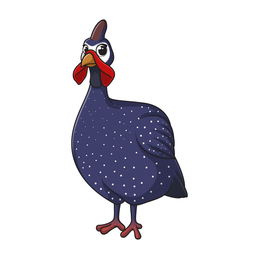 Cartoon guinea fowl. PNG - JPG and vector EPS file formats (infinitely scalable). Image isolated on transparent background.
