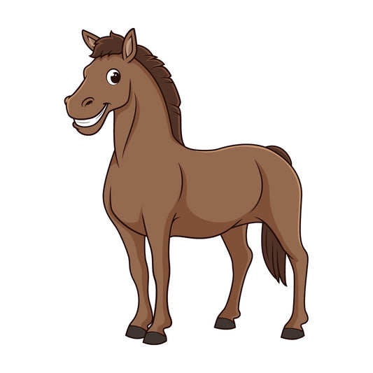 Cartoon horse looking happy. PNG - JPG and vector EPS file formats (infinitely scalable). Image isolated on transparent background.