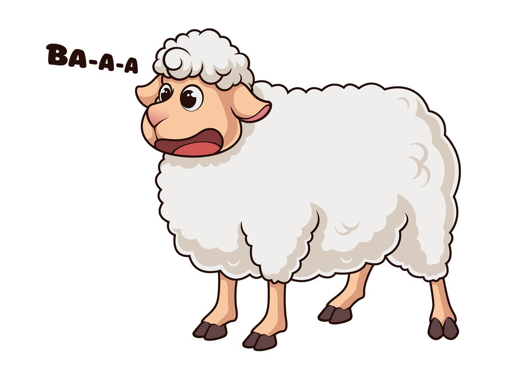 Cartoon sheep baaing. PNG - JPG and vector EPS file formats (infinitely scalable). Image isolated on transparent background.