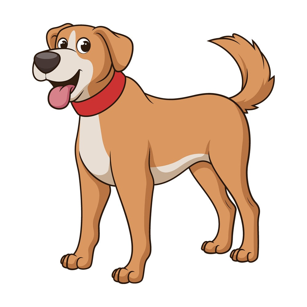Cartoon pet dog wagging tail. PNG - JPG and vector EPS file formats (infinitely scalable). Image isolated on transparent background.