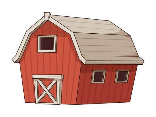Cartoon simple barn. PNG - JPG and vector EPS file formats (infinitely scalable). Image isolated on transparent background.
