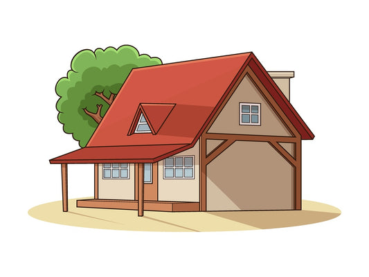 Cartoon farm house. PNG - JPG and vector EPS file formats (infinitely scalable). Image isolated on transparent background.