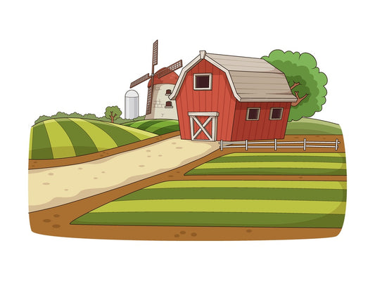Cartoon farm fields. PNG - JPG and vector EPS file formats (infinitely scalable). Image isolated on transparent background.