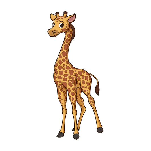 Cartoon giraffe standing. PNG - JPG and vector EPS file formats (infinitely scalable). Image isolated on transparent background.
