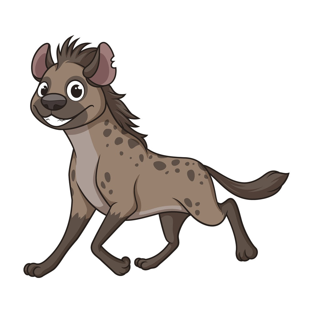 Cartoon hyena walking. PNG - JPG and vector EPS file formats (infinitely scalable). Image isolated on transparent background.