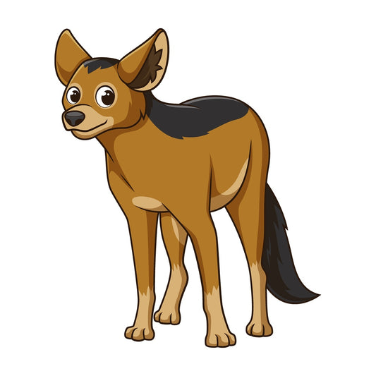 Cartoon jackal safari animal. PNG - JPG and vector EPS file formats (infinitely scalable). Image isolated on transparent background.