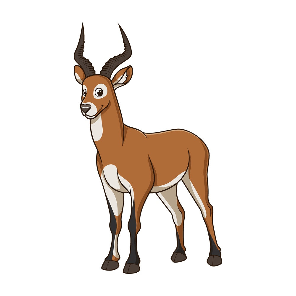 Cartoon kob safari animal. PNG - JPG and vector EPS file formats (infinitely scalable). Image isolated on transparent background.