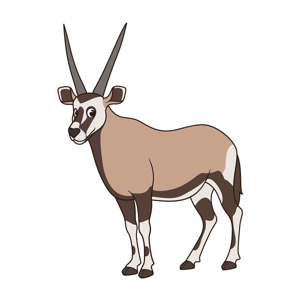 Cartoon oryx safari animal. PNG - JPG and vector EPS file formats (infinitely scalable). Image isolated on transparent background.