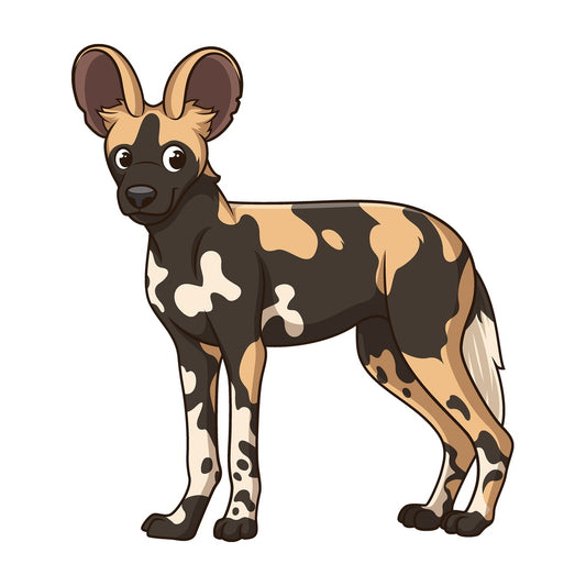 Cartoon wild dog safari animal. PNG - JPG and vector EPS file formats (infinitely scalable). Image isolated on transparent background.