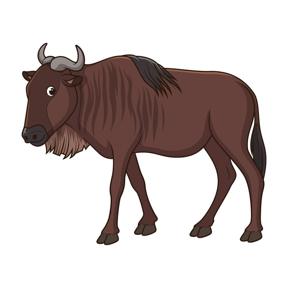 Cartoon wildebeest safari animal. PNG - JPG and vector EPS file formats (infinitely scalable). Image isolated on transparent background.