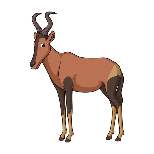 Cartoon hartebeest safari animal. PNG - JPG and vector EPS file formats (infinitely scalable). Image isolated on transparent background.