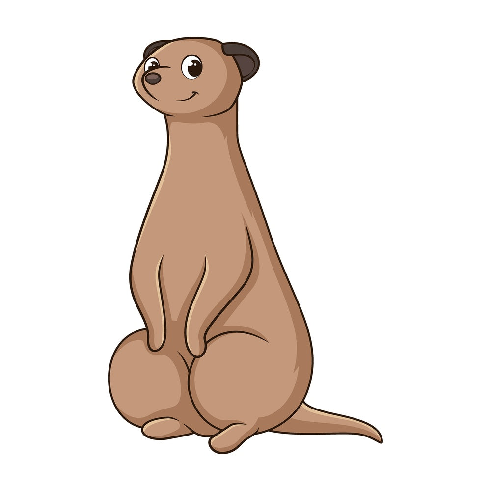Cartoon suricate safari animal. PNG - JPG and vector EPS file formats (infinitely scalable). Image isolated on transparent background.