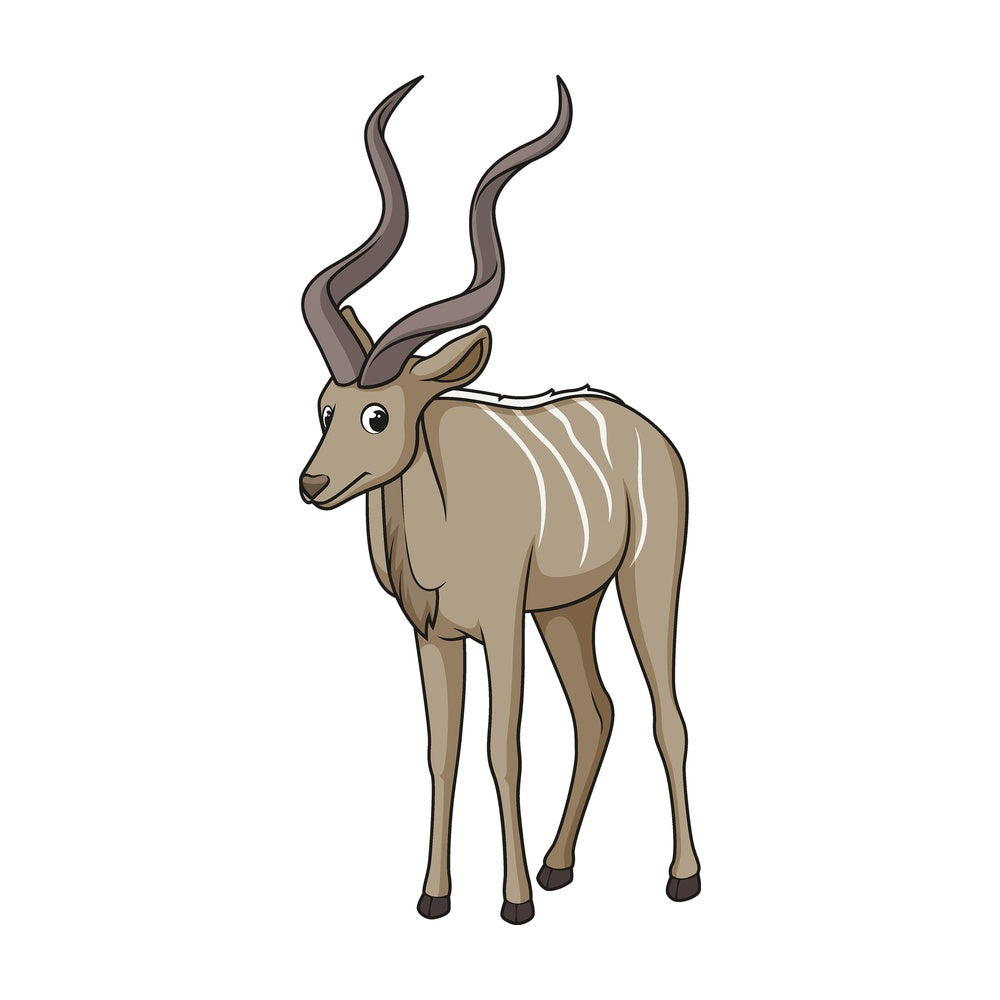 Cartoon greater kudu. PNG - JPG and vector EPS file formats (infinitely scalable). Image isolated on transparent background.