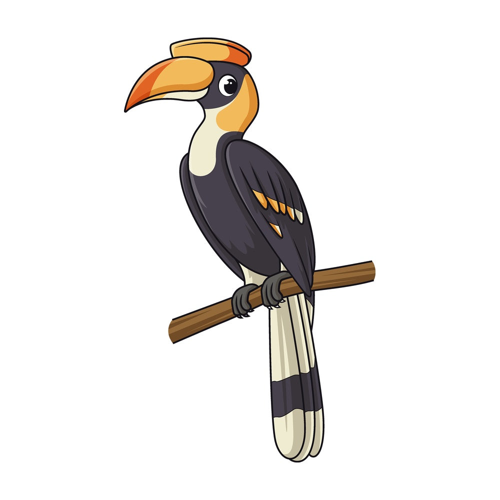Cartoon hornbill bird. PNG - JPG and vector EPS file formats (infinitely scalable). Image isolated on transparent background.