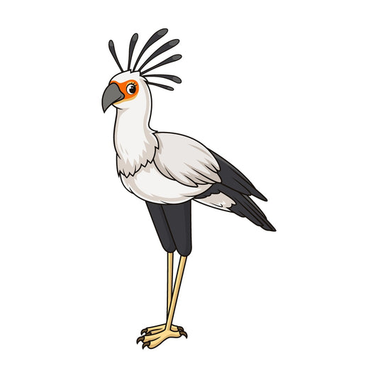 Cartoon secretary bird. PNG - JPG and vector EPS file formats (infinitely scalable). Image isolated on transparent background.