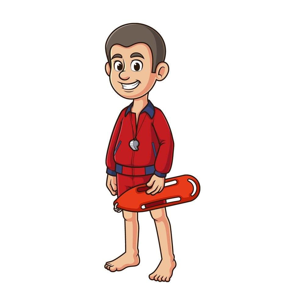 Cartoon lifeguard smiling. PNG - JPG and vector EPS file formats (infinitely scalable). Image isolated on transparent background.