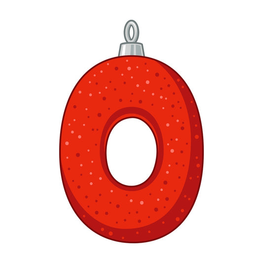 Cartoon christmas number 0. PNG - JPG and vector EPS file formats (infinitely scalable). Image isolated on transparent background.