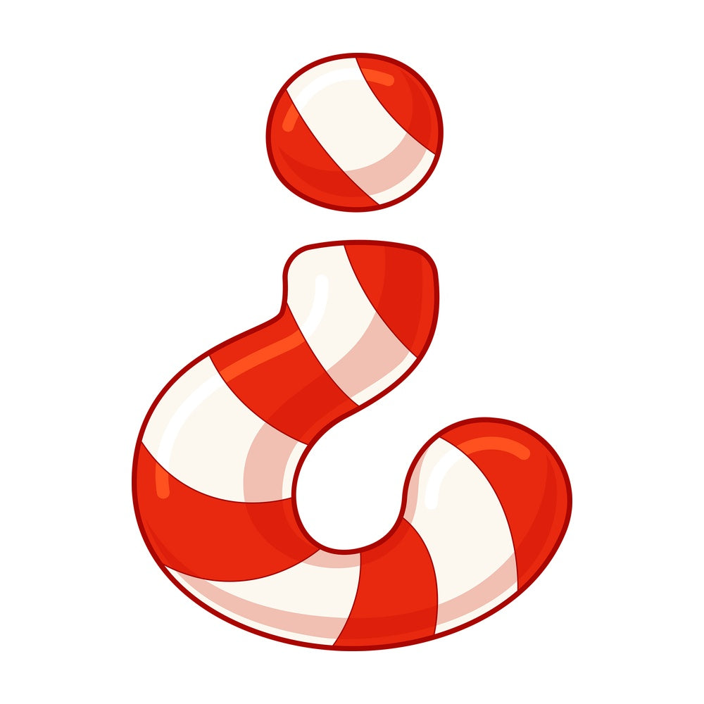 Cartoon christmas spanish question mark. PNG - JPG and vector EPS file formats (infinitely scalable). Image isolated on transparent background.