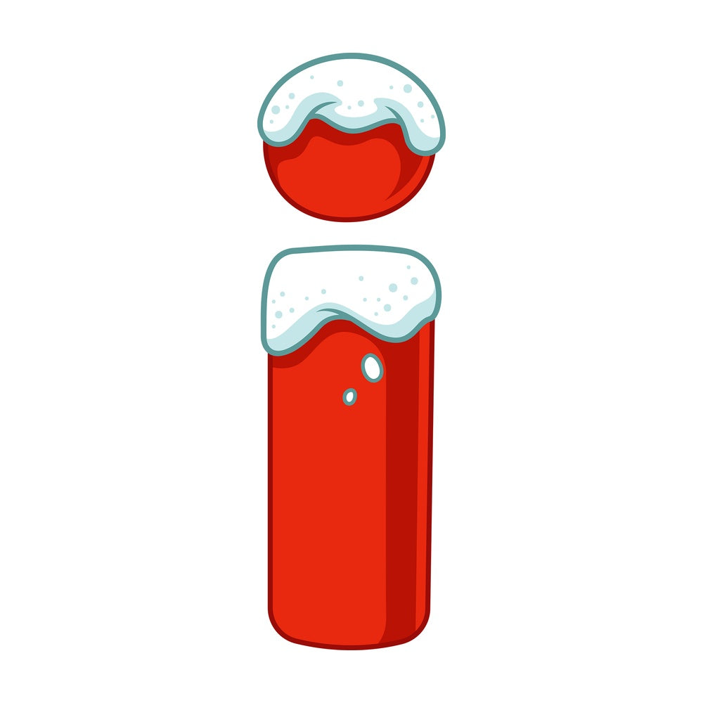 Cartoon christmas spanish exclamation mark. PNG - JPG and vector EPS file formats (infinitely scalable). Image isolated on transparent background.