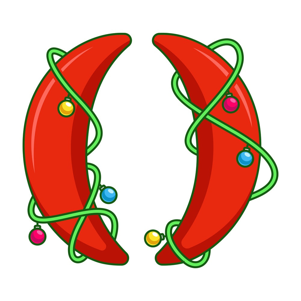Cartoon christmas round brackets. PNG - JPG and vector EPS file formats (infinitely scalable). Image isolated on transparent background.