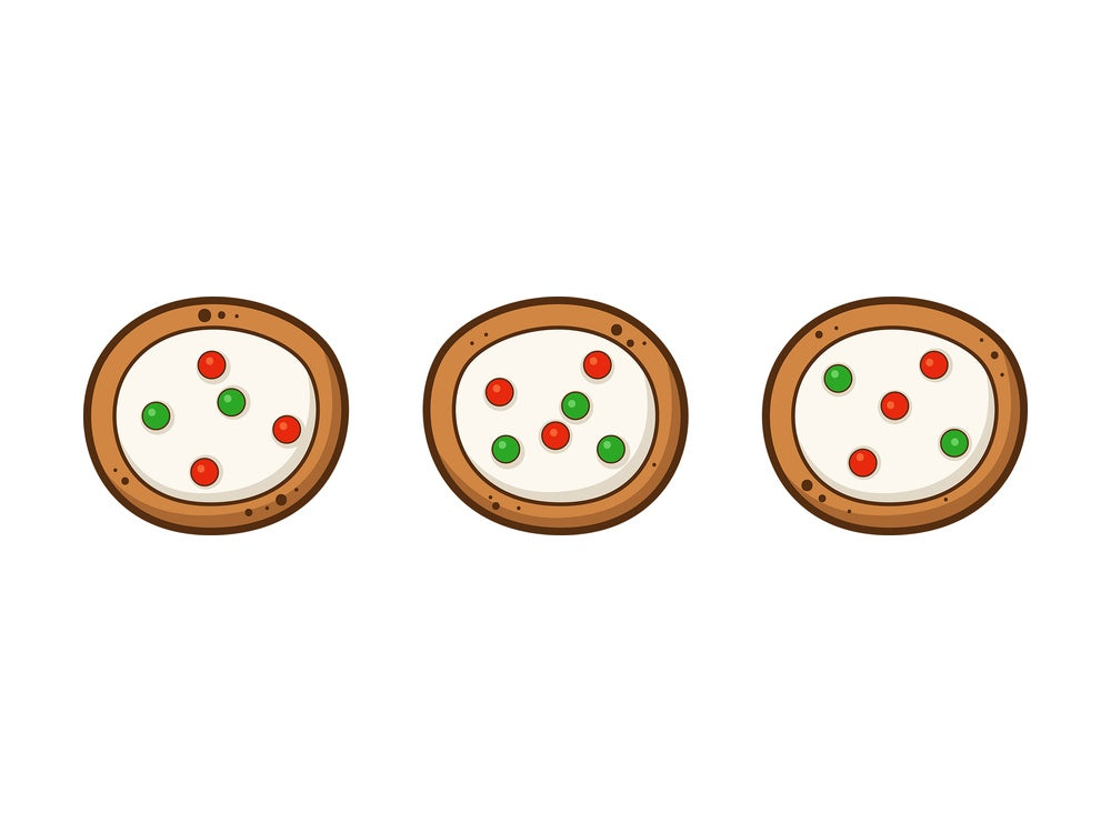 Cartoon christmas ellipsis points. PNG - JPG and vector EPS file formats (infinitely scalable). Image isolated on transparent background.