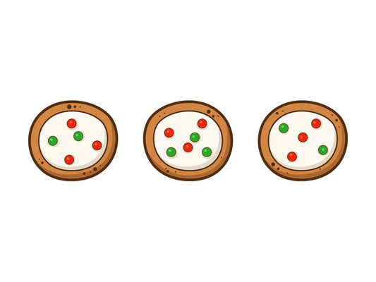 Cartoon christmas ellipsis points. PNG - JPG and vector EPS file formats (infinitely scalable). Image isolated on transparent background.