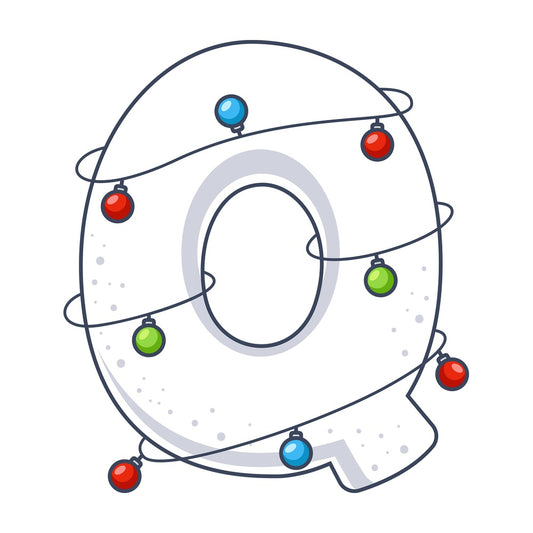 Cartoon christmas capital letter q. PNG - JPG and vector EPS file formats (infinitely scalable). Image isolated on transparent background.