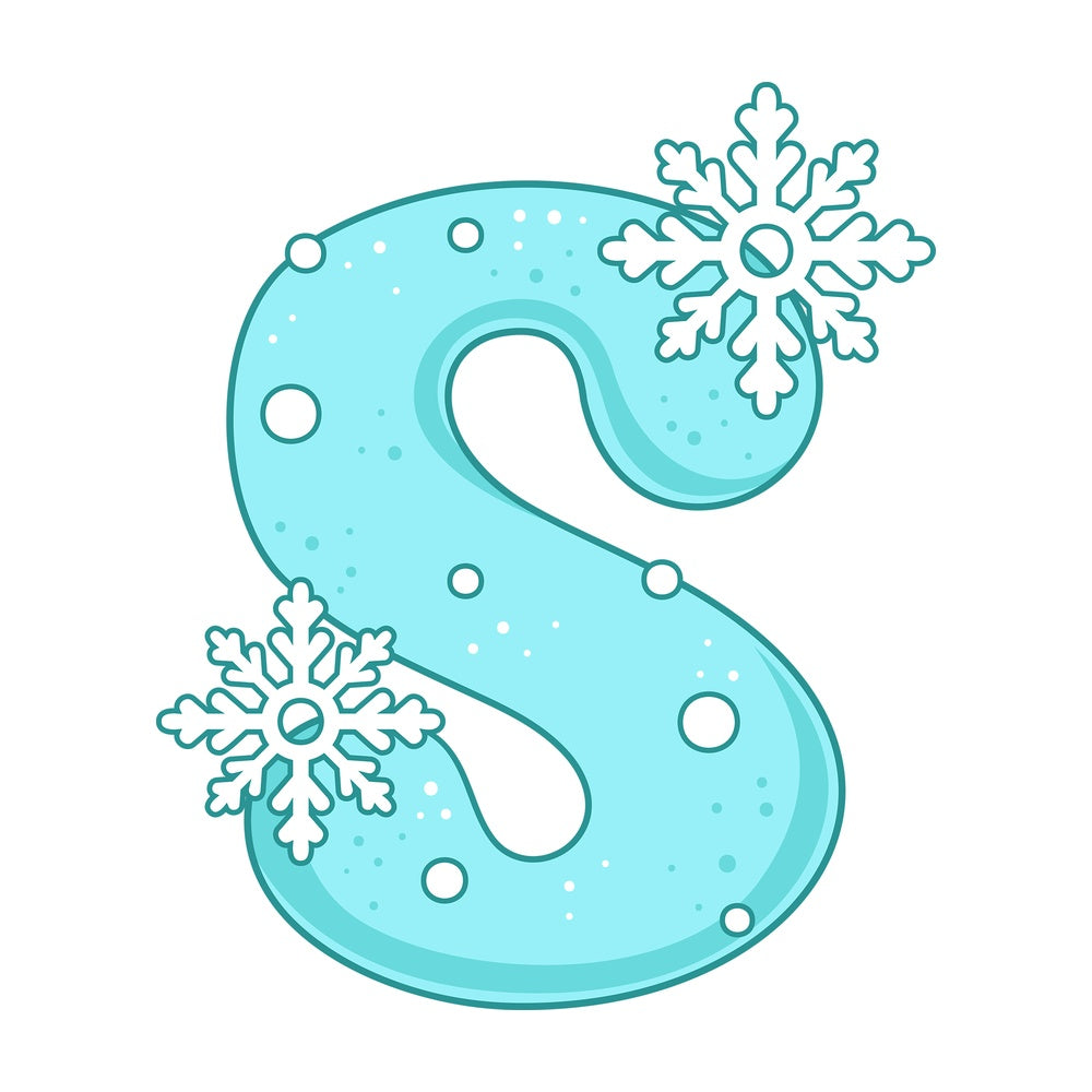 Cartoon christmas capital letter s. PNG - JPG and vector EPS file formats (infinitely scalable). Image isolated on transparent background.