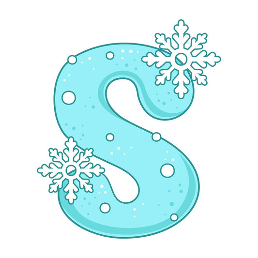Cartoon christmas capital letter s. PNG - JPG and vector EPS file formats (infinitely scalable). Image isolated on transparent background.