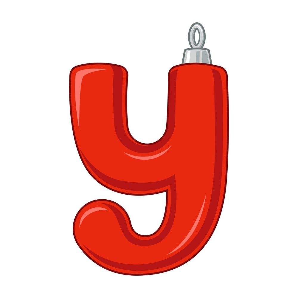 Cartoon christmas capital letter y. PNG - JPG and vector EPS file formats (infinitely scalable). Image isolated on transparent background.