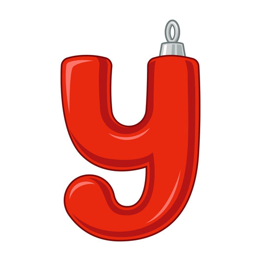 Cartoon christmas capital letter y. PNG - JPG and vector EPS file formats (infinitely scalable). Image isolated on transparent background.