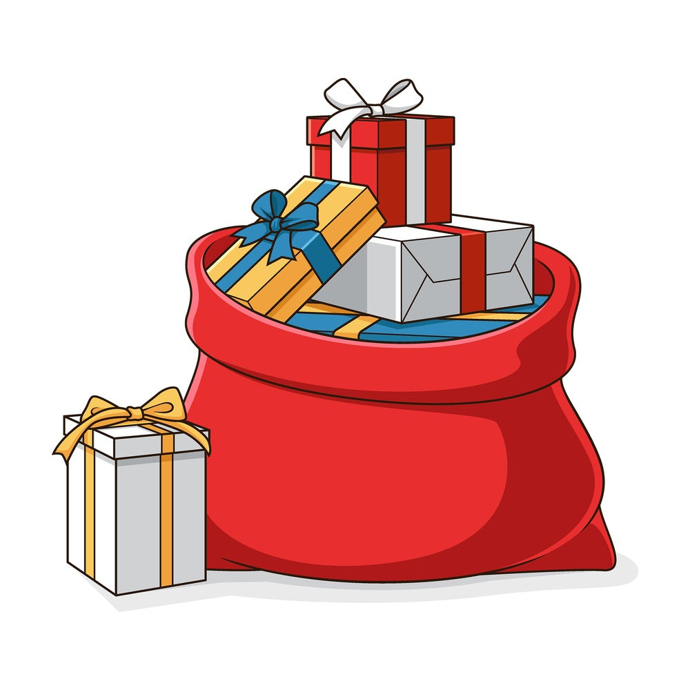 Santa bag with gifts. PNG - JPG and vector EPS (infinitely scalable).