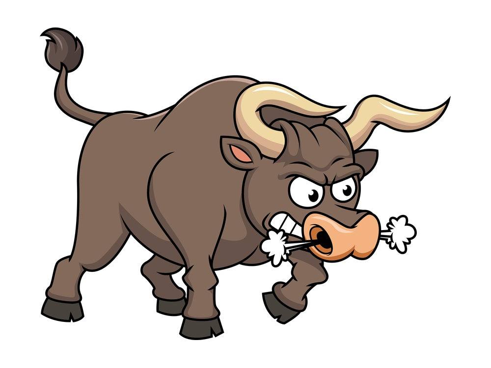 Angry bull blowing smoke. PNG - JPG and vector EPS file formats (infinitely scalable). Image isolated on transparent background.